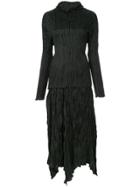 Issey Miyake Pleated Skirt Suit - Black