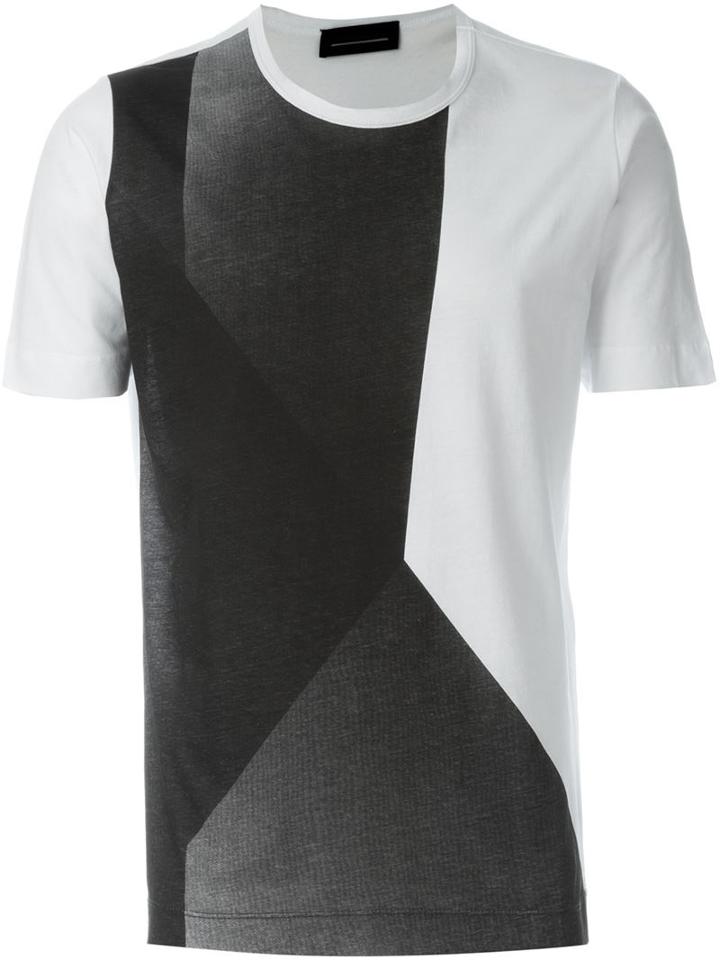 Diesel Black Gold Colour Block T-shirt, Men's, Size: Xs, Grey, Cotton