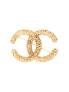 Chanel Vintage Oriental Cc Brooch - Gold