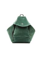Manu Atelier Green Fernweh Mini Suede Leather Backpack
