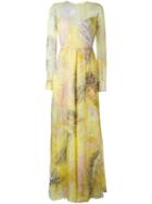 Emilio Pucci Feathers Print Dress, Women's, Size: 40, Yellow/orange, Silk