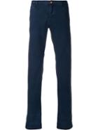 Hand Picked Slim-fit Mid-rise Chinos - Blue