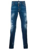 Dsquared2 Mac Daddy Torn Effect Jeans, Men's, Size: 46, Blue, Cotton/spandex/elastane/calf Leather