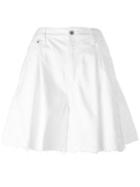 Sacai Flared Denim Shorts, Women's, Size: 1, White, Cotton