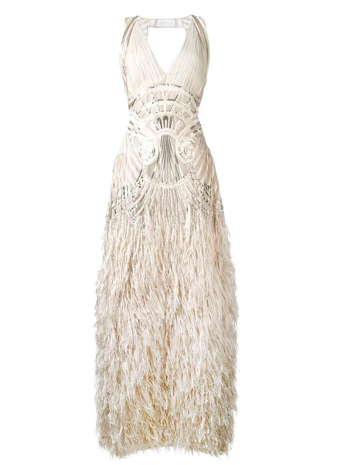 Alberta Ferretti - Once-upon-a-time Dress - Women - Silk/polyamide/polyester/other Fibers - 42, Nude/neutrals, Silk/polyamide/polyester/other Fibers