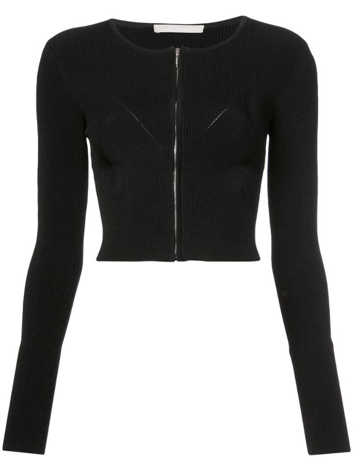 Jason Wu Collection Zipped Cropped Cardigan - Black