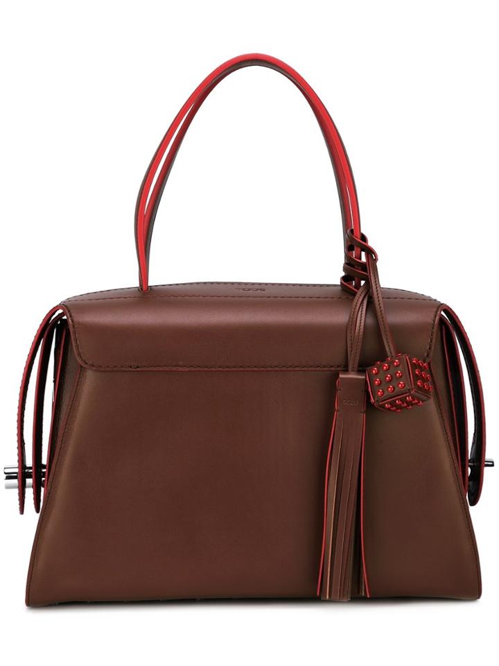 Tod's Snap Closure Tote Bag - Brown