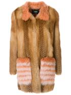 Fendi Oversized Fur Coat - Yellow & Orange
