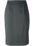 Jean Louis Scherrer Vintage Classic Pencil Skirt, Women's, Size: 38, Grey