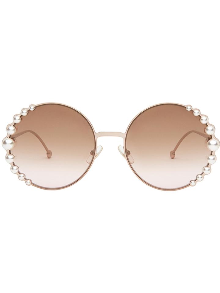 Fendi Ribbons And Pearls Sunglasses - Metallic
