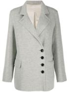 Joseph Lyne Diagonal Button Coat - Grey