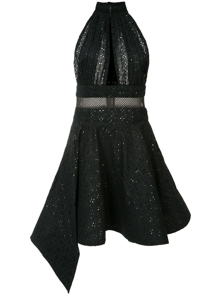 Sophie Theallet Halterneck Flared Dress, Women's, Size: 4, Black, Silk/cotton