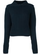 Carven 'felted Knit' Pullover, Women's, Size: Medium, Blue, Nylon/wool