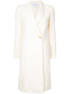 Estnation - Double-breasted Midi Coat - Women - Cotton/cupro - 38, White, Cotton/cupro