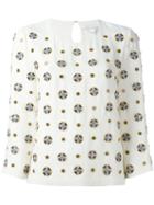 Diane Von Furstenberg Embellished Three-quarters Sleeve Blouse