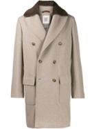 Eleventy Double-breasted Fitted Coat - Neutrals