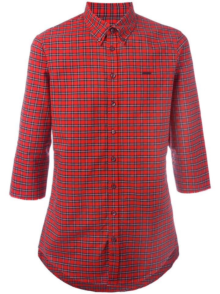 Dsquared2 Checked Shirt, Men's, Size: 44, Red, Cotton