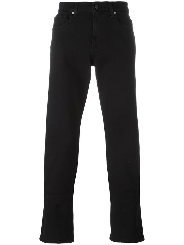 7 For All Mankind Dark Wash Denim Jeans, Men's, Size: 34, Black, Cotton/modal/polyester/spandex/elastane