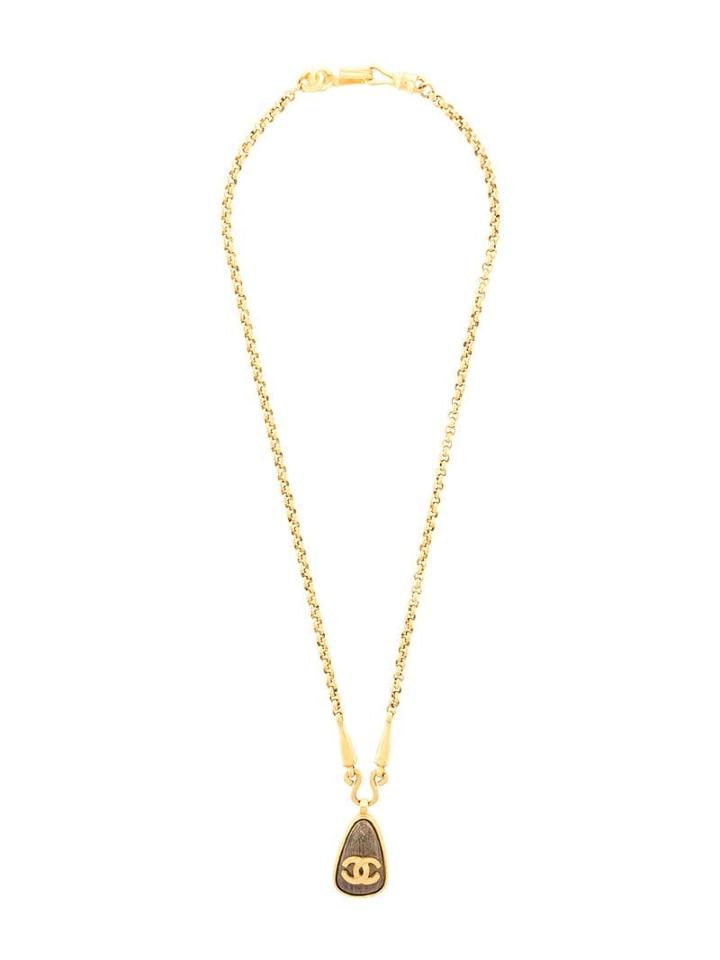 Chanel Pre-owned Cc Drop Pendant Necklace - Gold
