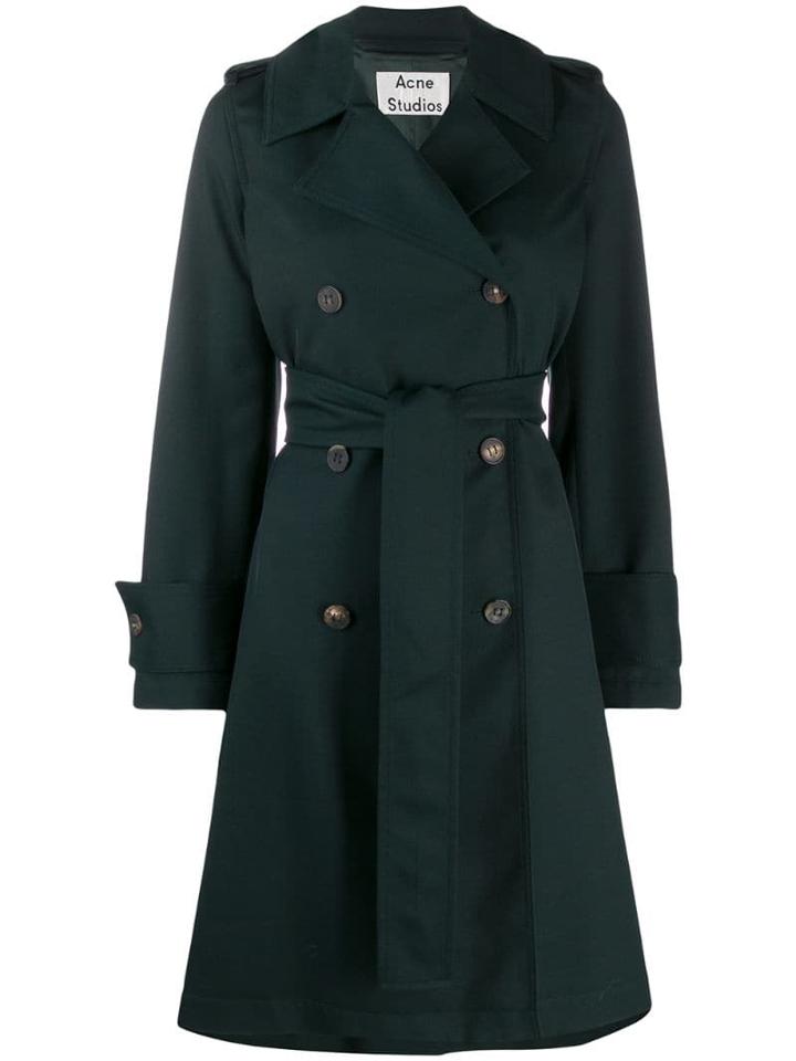 Acne Studios Belted Trench Coat - Green