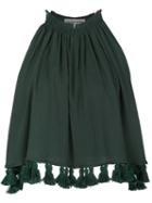 Apiece Apart Tasseled Halterneck Top, Women's, Size: 4, Green, Cotton