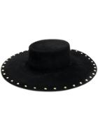 Alberta Ferretti Studded Wide-brim Hat - Black