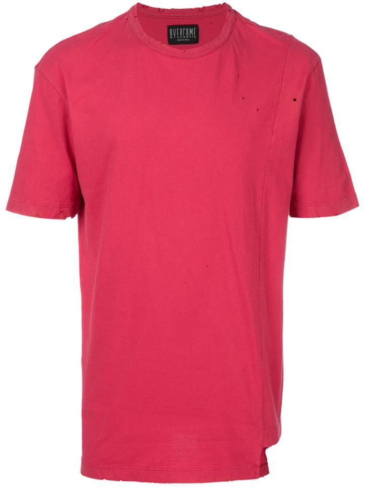 Overcome Burnout Asymmetric T-shirt - Red