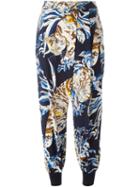 Stella Mccartney 'joey' Cat Print Trousers, Women's, Size: 42, Blue, Viscose/spandex/elastane/cotton