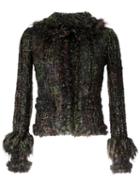 Chanel Pre-owned Fringed Tweed Jacket - Green