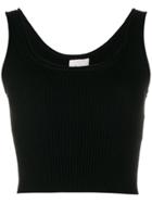 3.1 Phillip Lim Cropped Ribbed Tank Top - Black