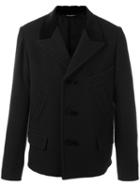 Dolce & Gabbana Single Breasted Coat, Men's, Size: 46, Black, Wool/cotton/viscose/cupro