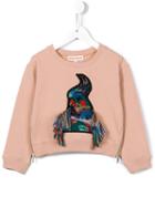 Anne Kurris 'zip' Bird Sweatshirt, Girl's, Size: 10 Yrs, Pink/purple