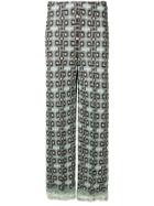 Circus Hotel Geometric Patterned Flared Trousers - Pink
