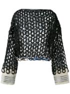 Aviù - Open Knit Jumper - Women - Cotton/polyamide/polyester/viscose - 44, Black, Cotton/polyamide/polyester/viscose