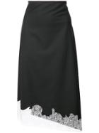 Tibi Lace Trim A-line Skirt - Black
