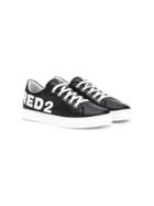 Dsquared2 Kids Teen Embroidered Logo Sneakers - Black