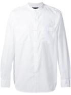 Engineered Garments Grandpa Collar Button Down Shirt, Men's, Size: Large, White, Cotton