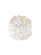 Natasha Collis Large Cobbled Ring, Women's, Metallic, Sterling Silver