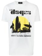 Dsquared2 Surfer Sunset T-shirt, Men's, Size: Small, White, Cotton
