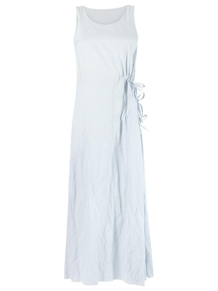 Uma Raquel Davidowicz - Sleeveless Long Dress - Women - Cotton/viscose/metallized Polyester - 38, Blue, Cotton/viscose/metallized Polyester