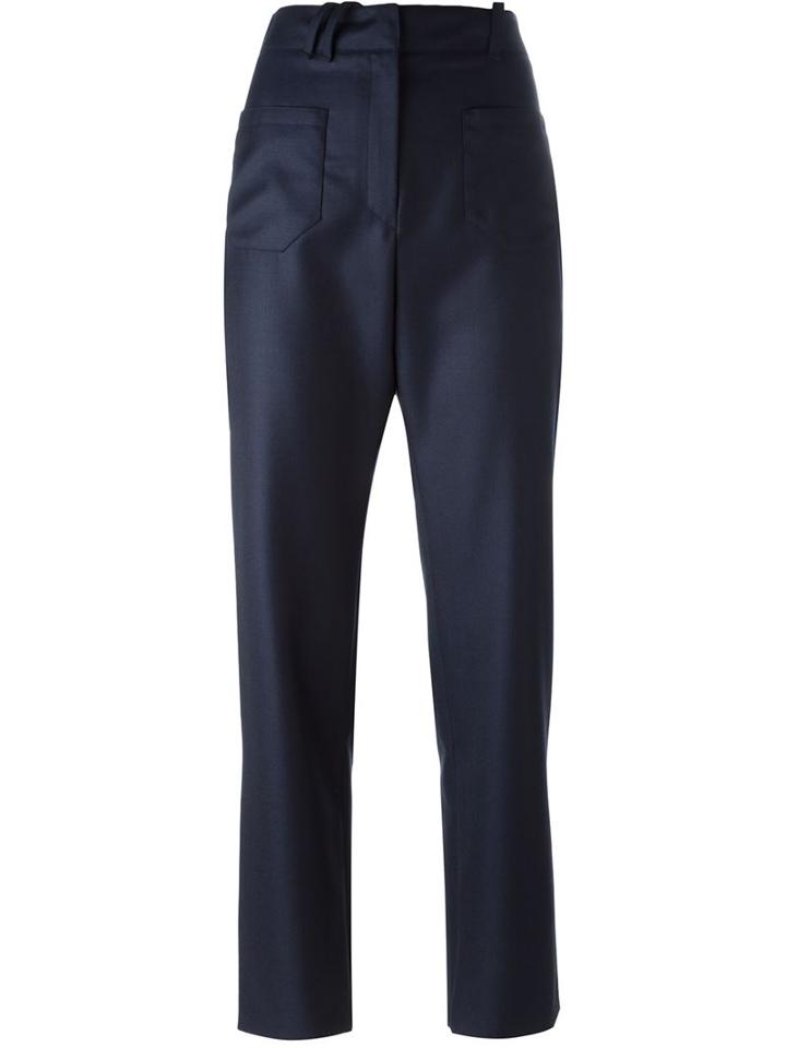 Courrèges 'p04' Trousers, Women's, Size: 34, Blue, Cotton/wool