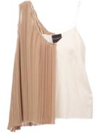 Erika Cavallini Combo Top, Women's, Size: 40, Nude/neutrals, Silk/polyester