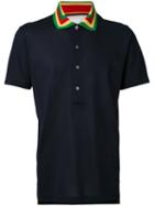 Paul Smith - Stripe Collar Piquet Polo Shirt - Men - Cotton - L, Blue, Cotton