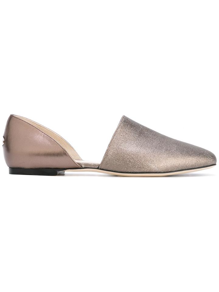 Jimmy Choo Metallic Globe Flats