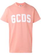 Gcds Logo Print T-shirt, Men's, Size: Small, Pink/purple, Cotton