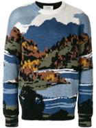 Pringle Of Scotland Postcard Landscape Jumper - Blue