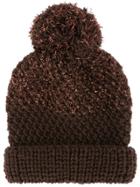 0711 Pompom Knit Beanie - Brown