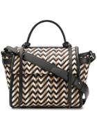 Elena Ghisellini Zig Zag Woven Tote - Black
