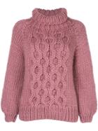 I Love Mr Mittens Honey Comb-knit Jumper - Rose