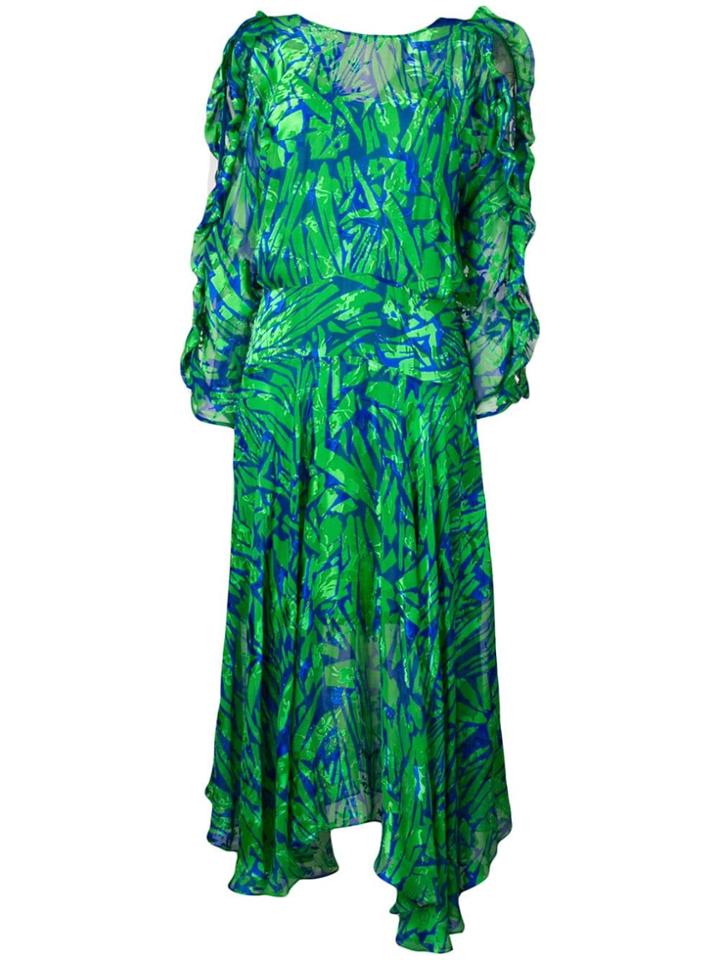 Preen By Thornton Bregazzi Pleated Midi Dress - Green